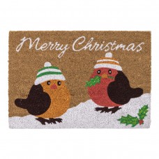 PVC Coir Mat - 40 x 58cm - Christmas Robins
