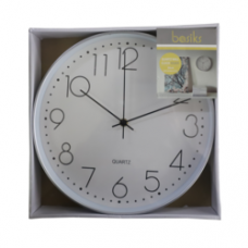 30cm Quartz Wall Clock - Silver