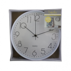30cm Quartz Wall Clock - White