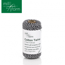 Cotton Twine Spool 2 Tone Blk/Wht 100g/100m