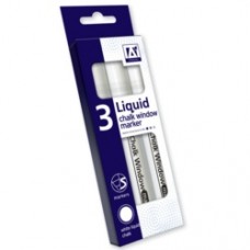 A Star Window Markers White 3pk