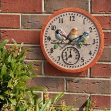 12in BirdWood Wall Clock