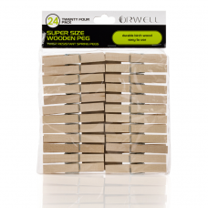 24 Super Size Wooden Pegs