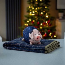 Pig-In-Blanket & Comforter - Navy Check Dog Toy