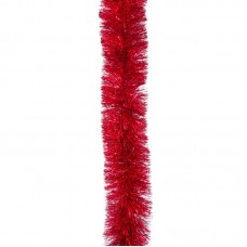 2m Red Luxury Tinsel Garland, Dia 15cm