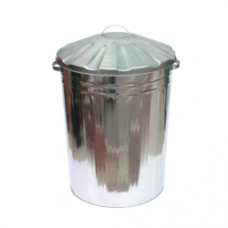 Groundsman Galvanised Bin with Steel Lid