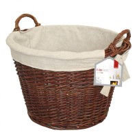 Round Wicker Basket with Jute Liner