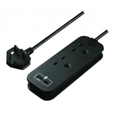 2 SOCKET UK TRAVEL EXTENSION WITH USB A+C