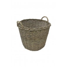 Chunky Willow Log Basket - Grey