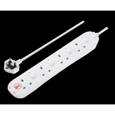 4 Socket Surge Extension Lead Individually Switched