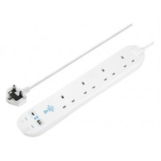 4 Socket 2m Extension Lead w/ USB A & C