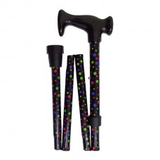 4 Fold Walking Stick Black Mini Spot