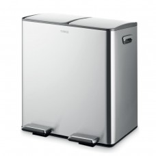 40L Recycling Pedal Bin - Silver